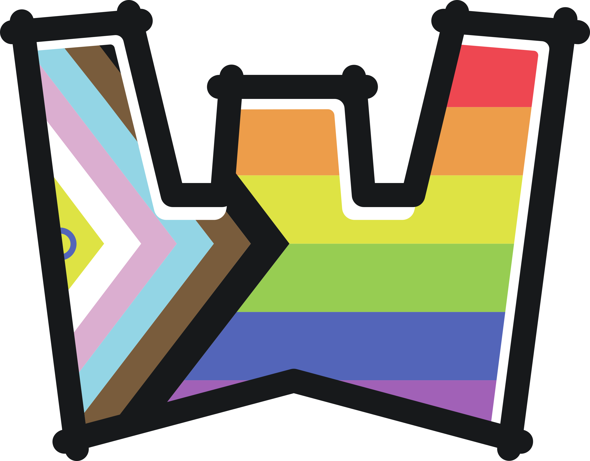Regenbogenfarbenes W - Logo der Weissenburg